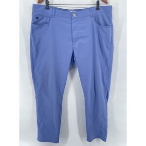 PETER MILLAR EB66 Port Blue Performance Chino Pants 40 x 29.5* Five Pocket Golf